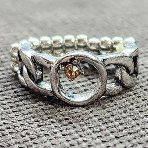 Paparazzi Silver/Topaz Stretch Ring